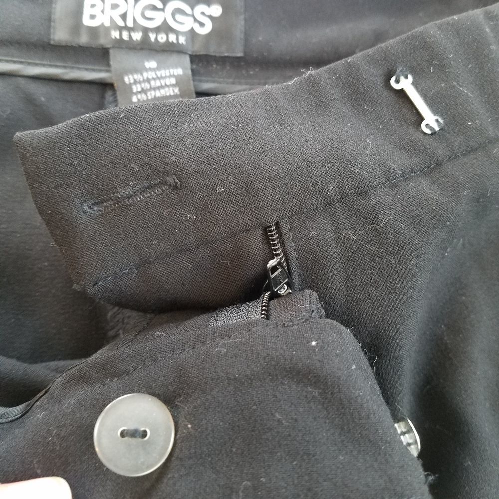 Vintage Briggs New York High Waisted Pleated Wide Leg Black Trousers - Picture 6 of 6